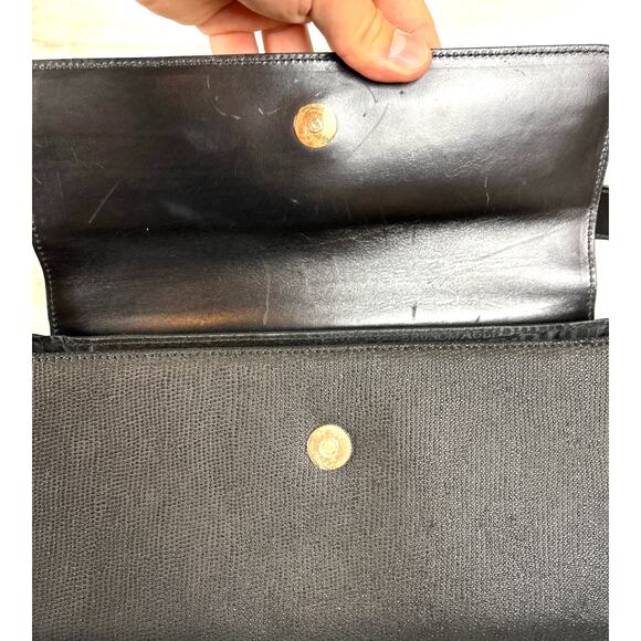 Brunomagli Womens Black Leather Arabella Luxury Designer Shoulder Bag Clutch NWT